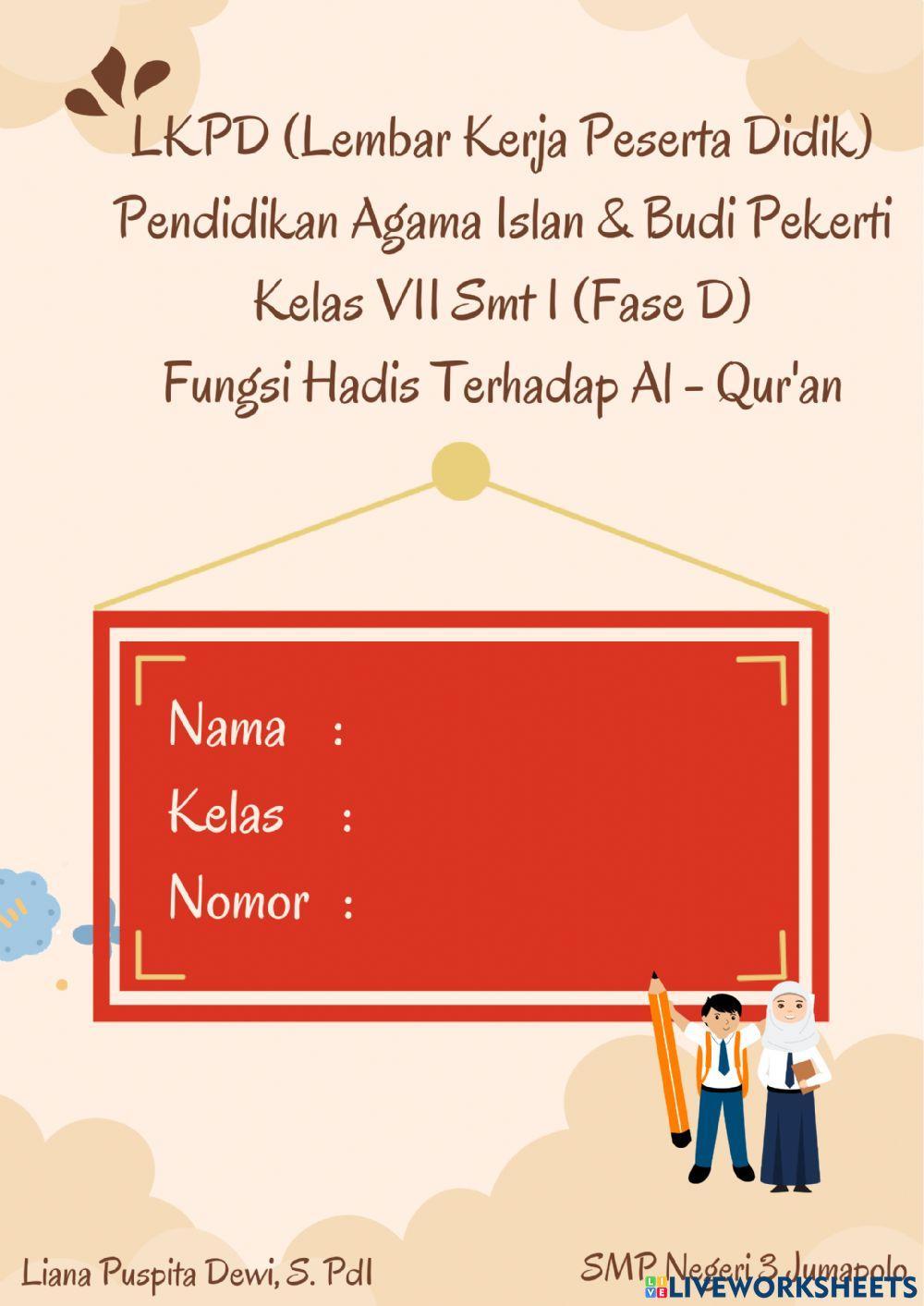 Fungsi hadis terhadap al qur'an