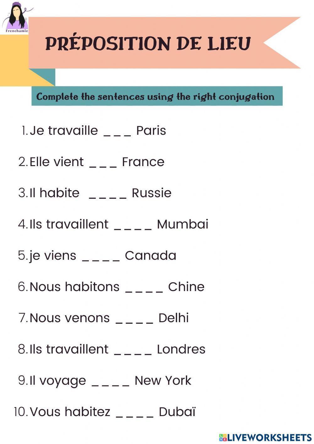 Préposition de lieu