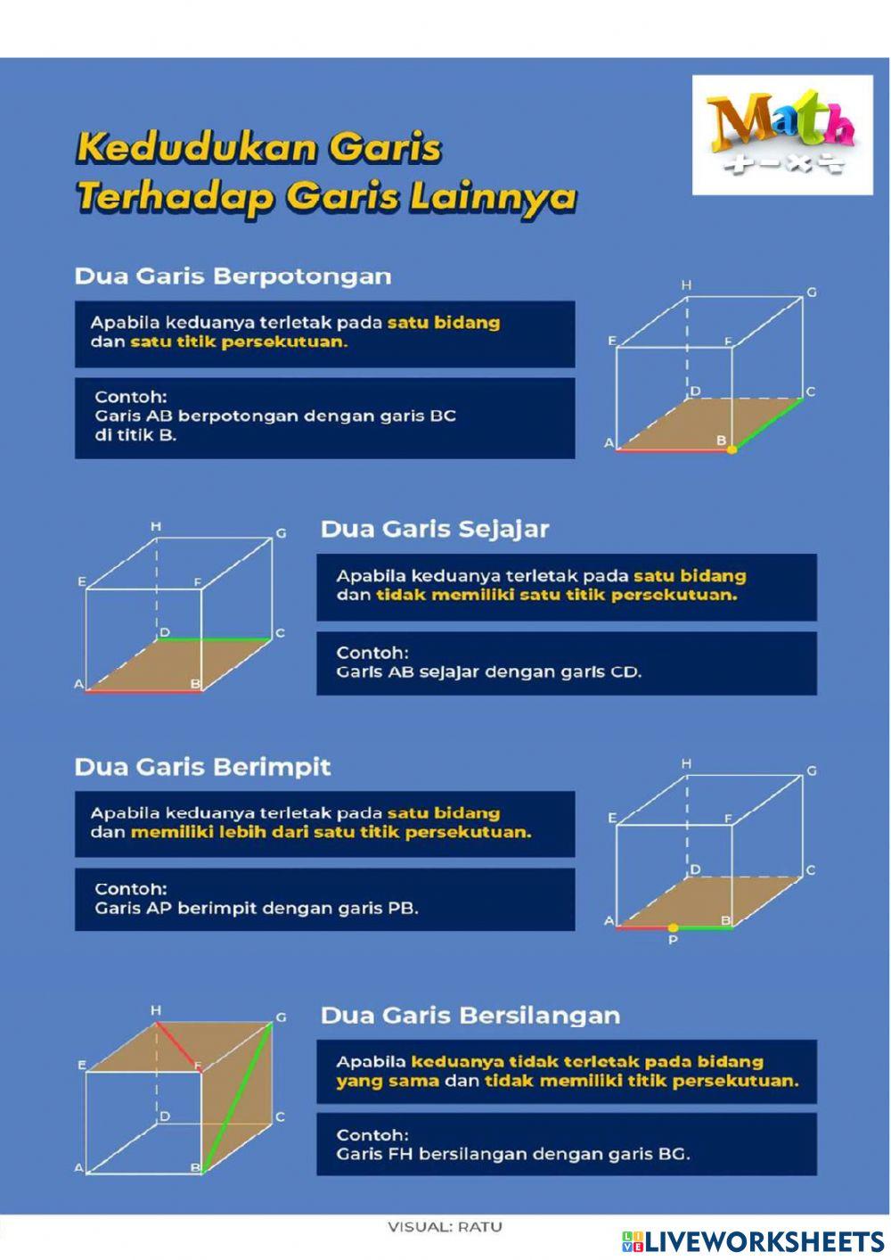 Kedudukan titik,garis dan bidang