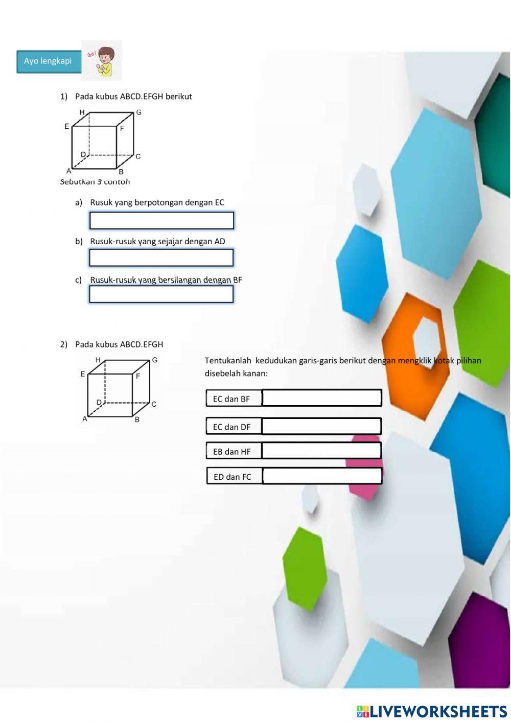 Kedudukan titik,garis dan bidang