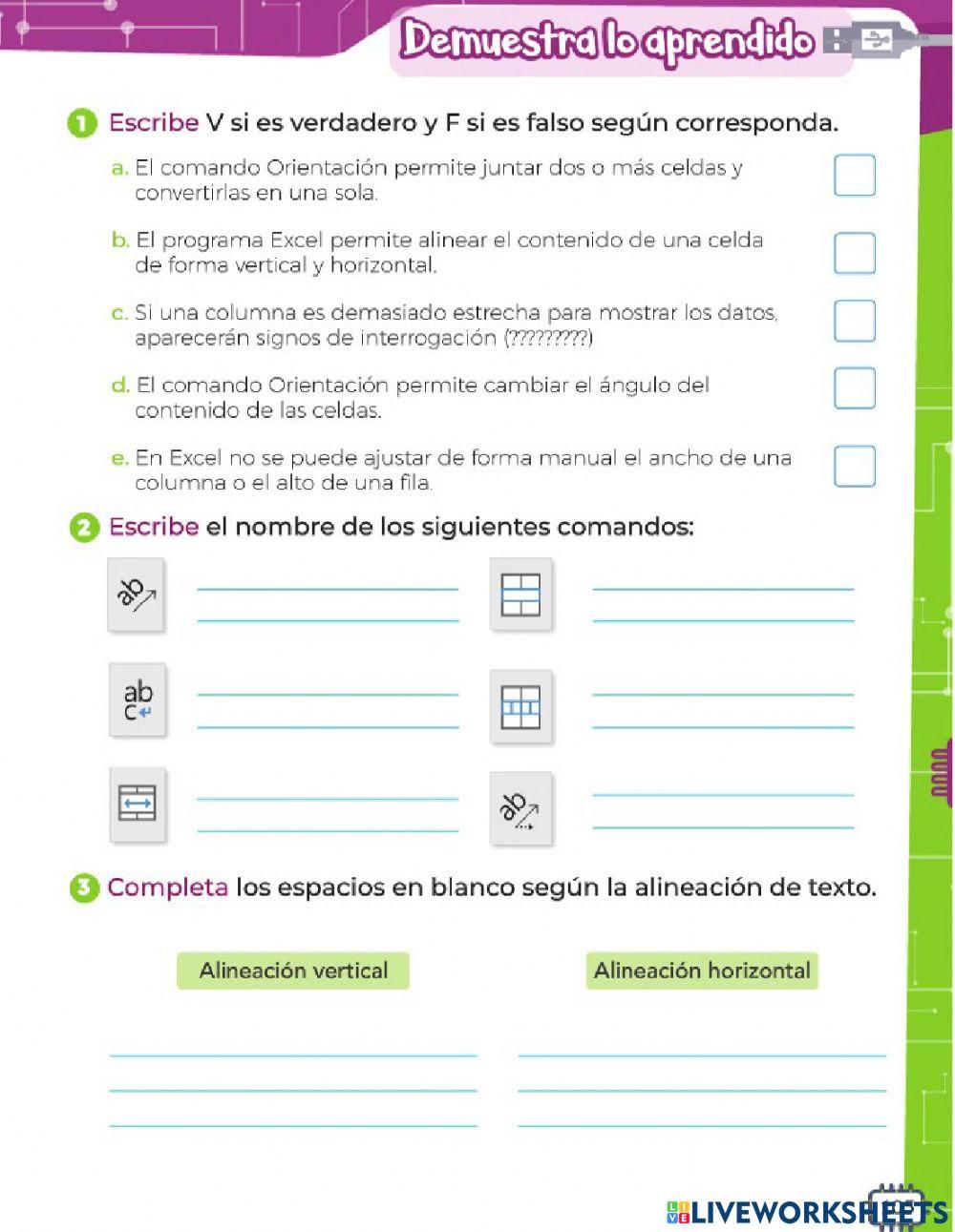 Edición de celdas en la hoja de cálculo