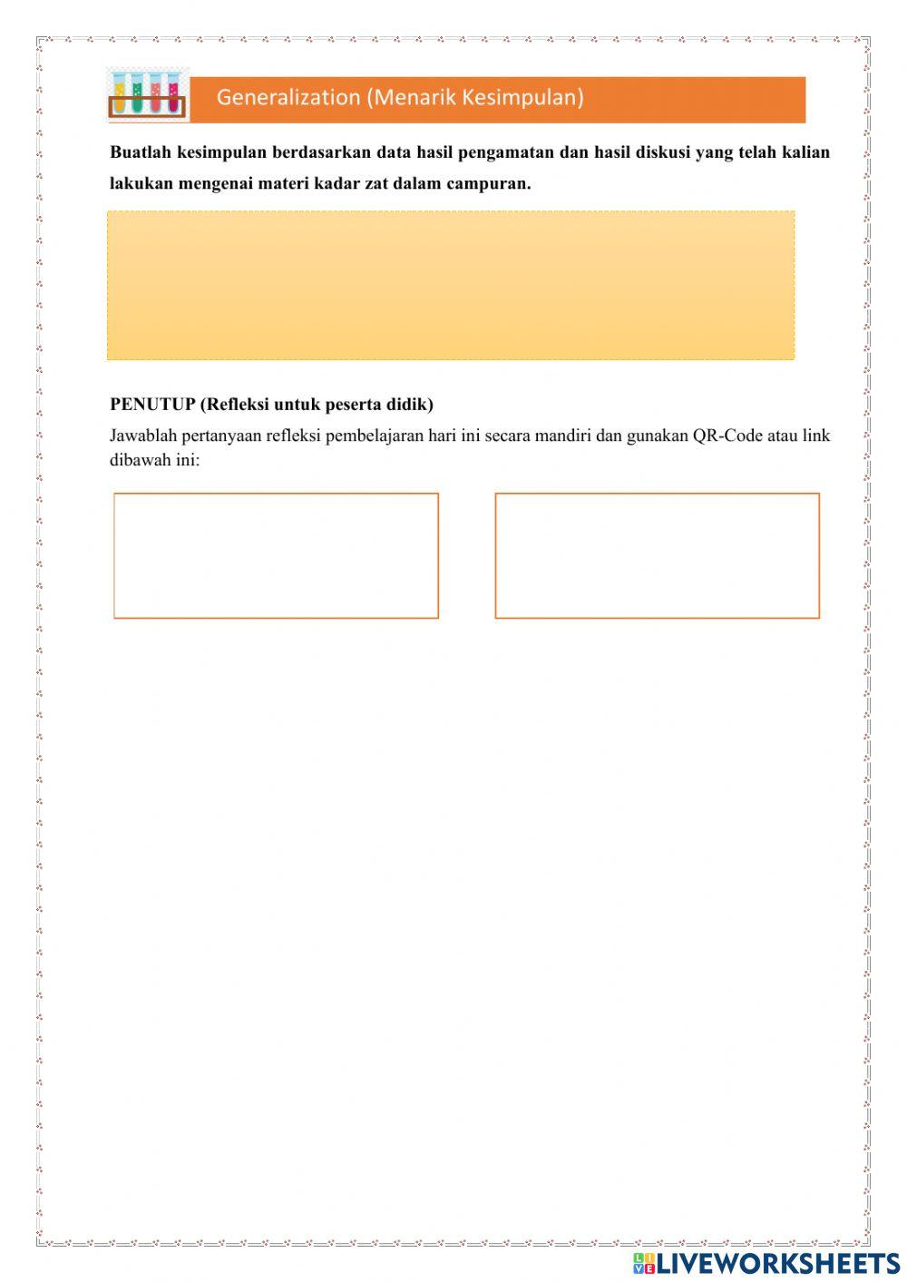 Kadar Zat dalam Campuran