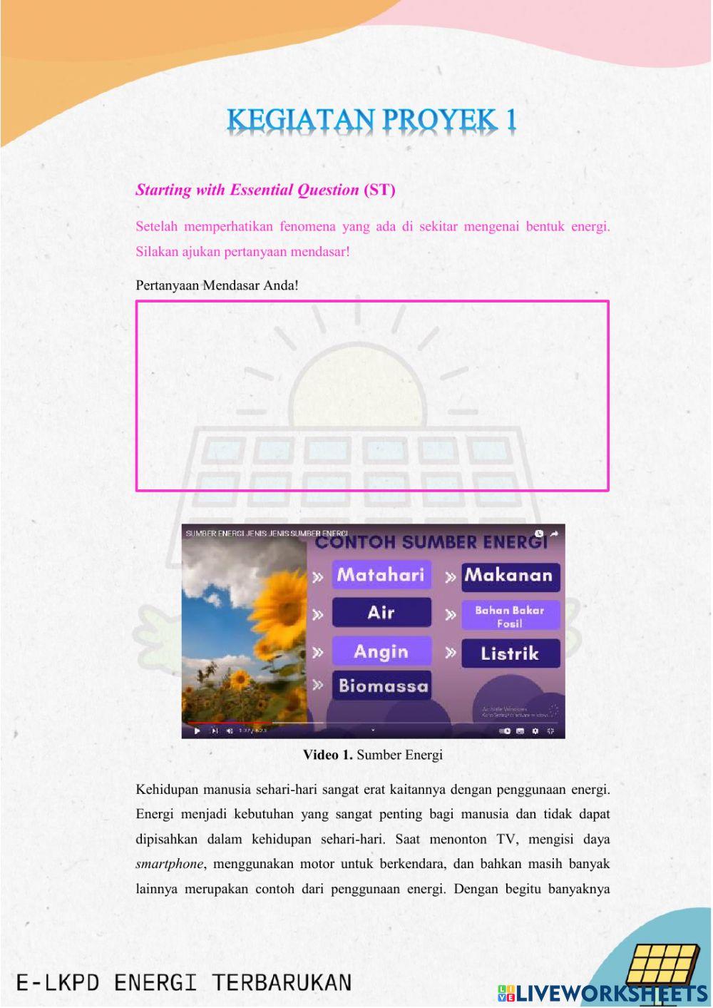 Kegiatan 1 e-LKPD Energi Terbarukan (X)