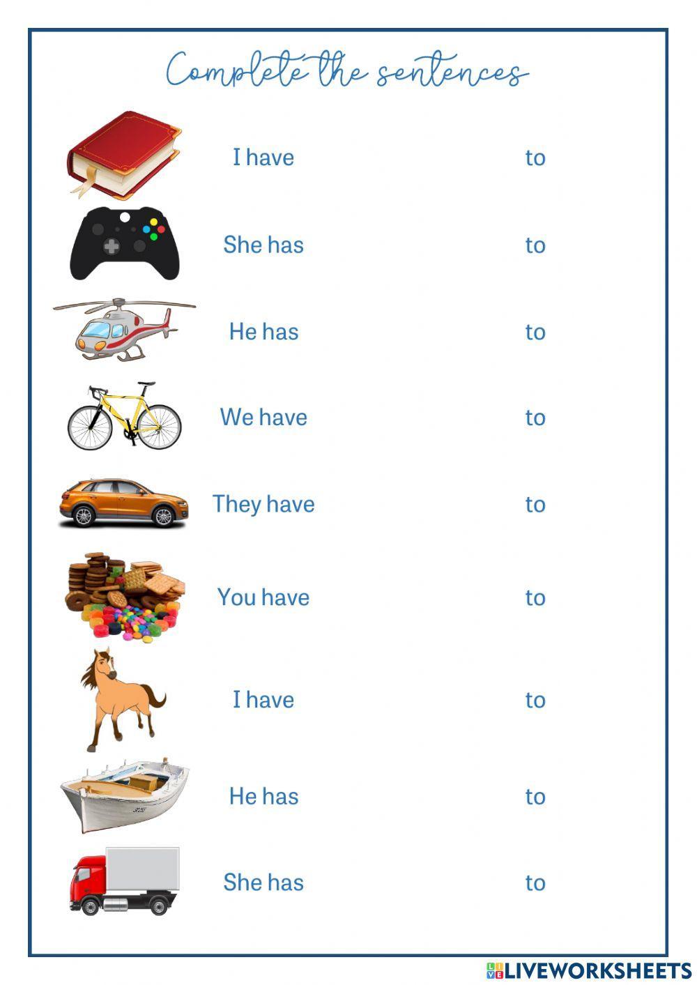 Cubs: Complete the sentences