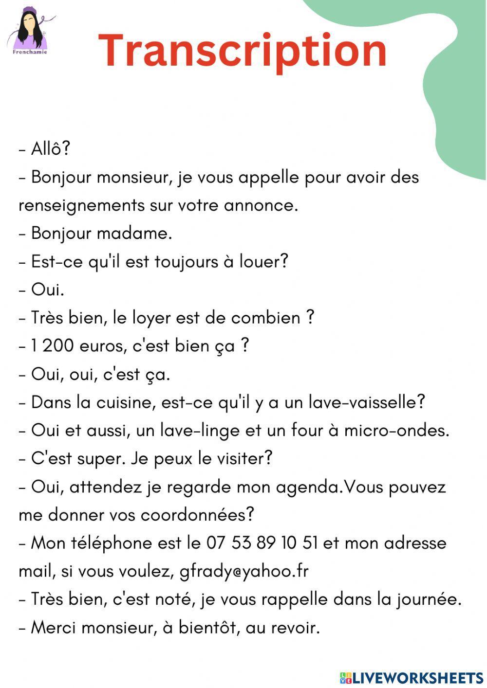 Compréhension orale