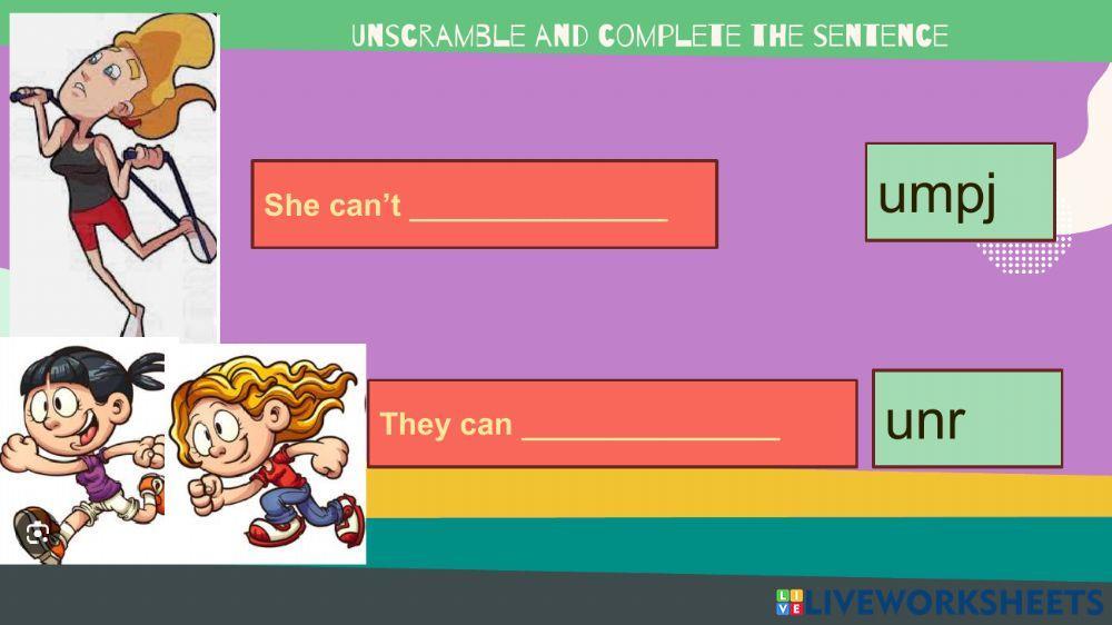 Can and Actions verbs