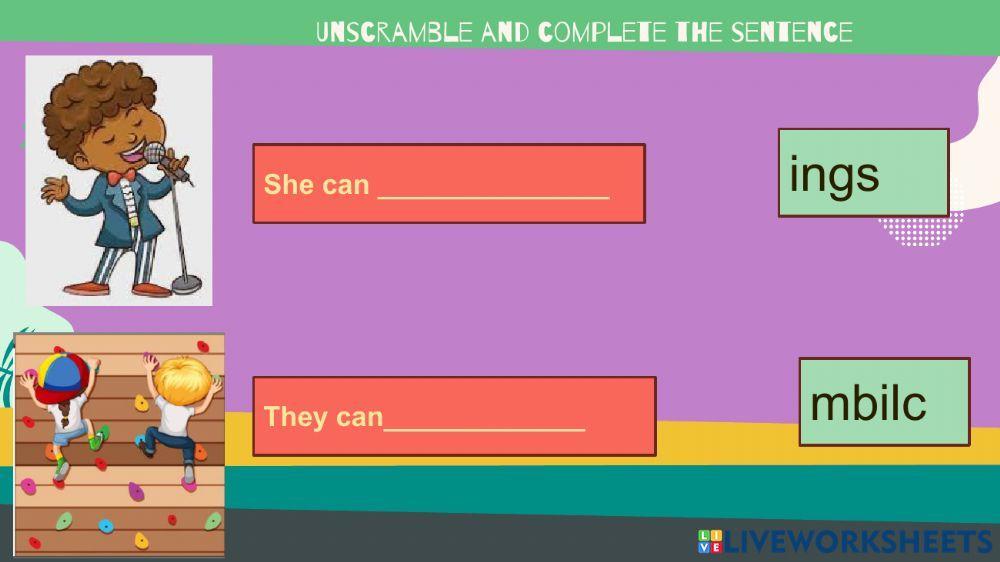 Can and Actions verbs