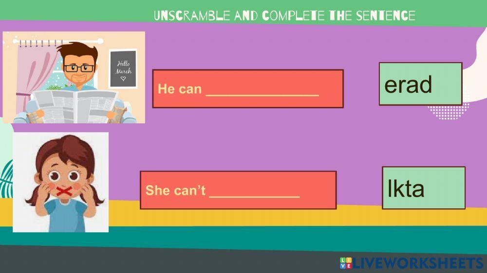 Can and Actions verbs