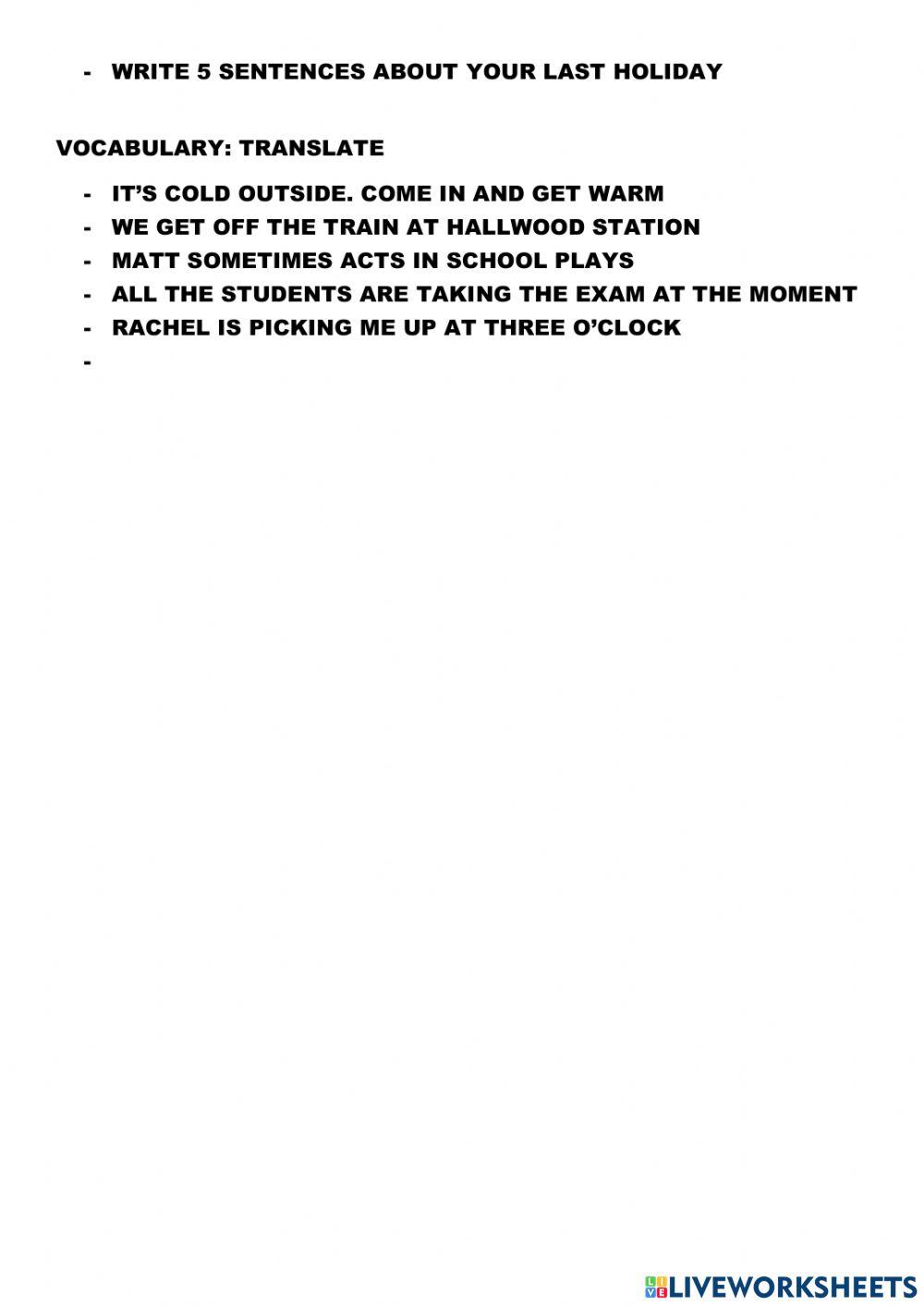 Optimise A2 Test all the grammar