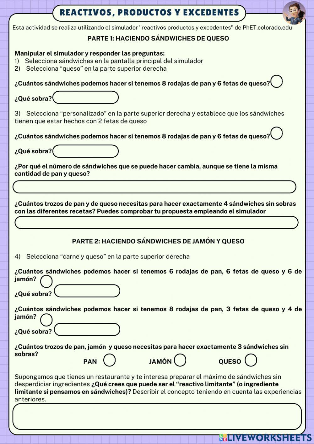 Reactivos, productos y excedentes 1