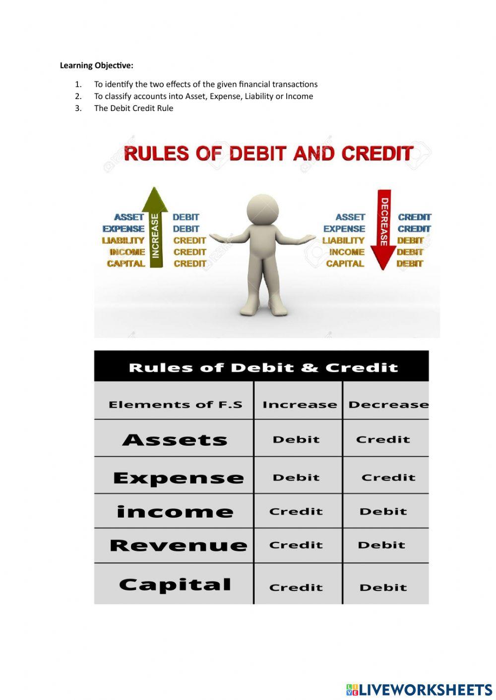 Journal Entries and classification