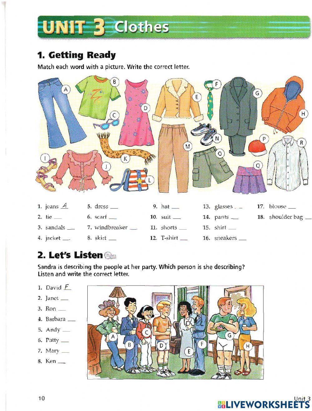 A1. Listening Clothes