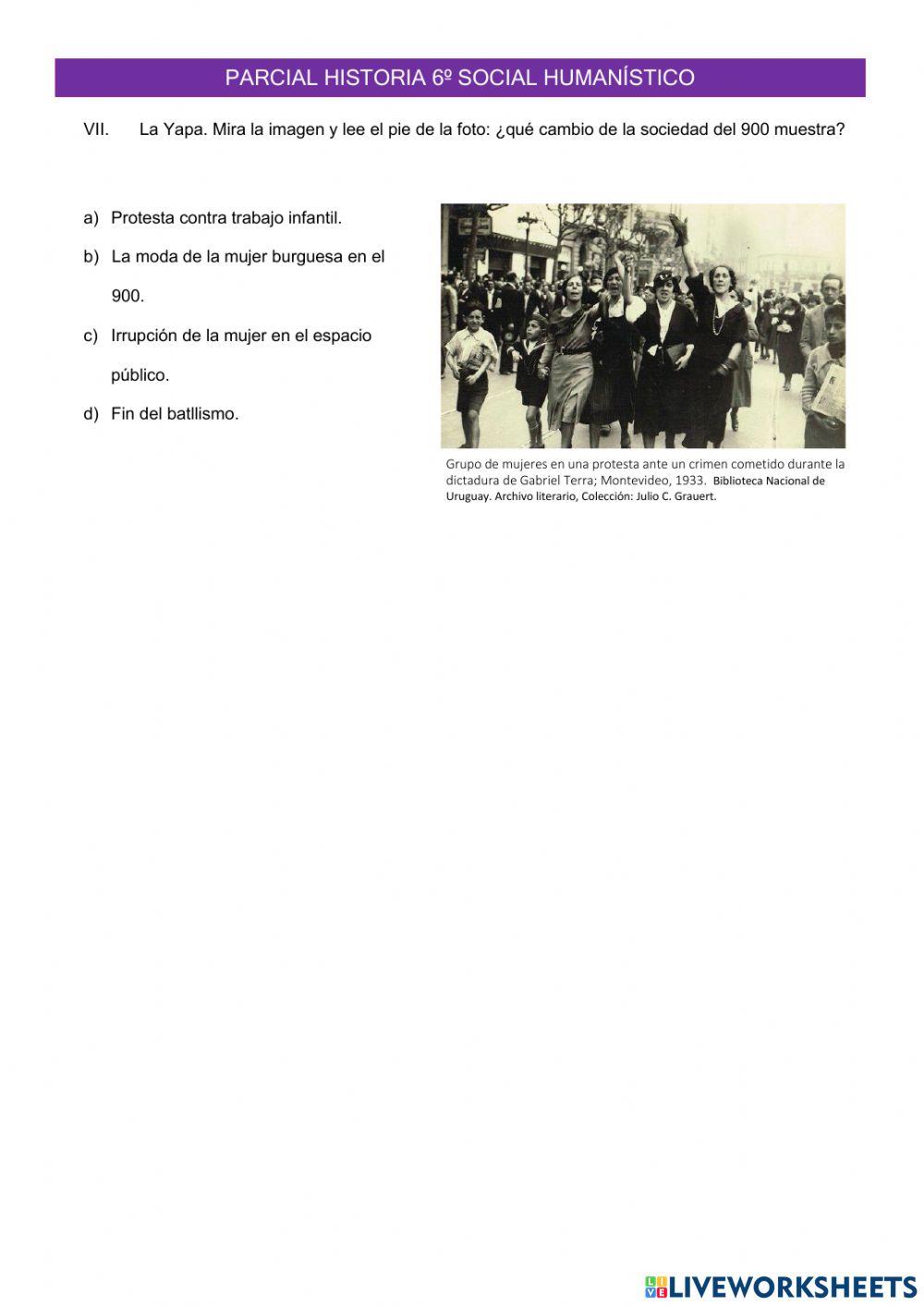 Parcial historia 6º sh