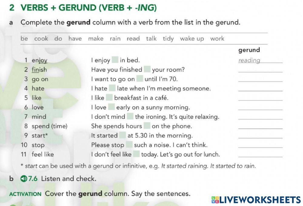 Verbs with geround