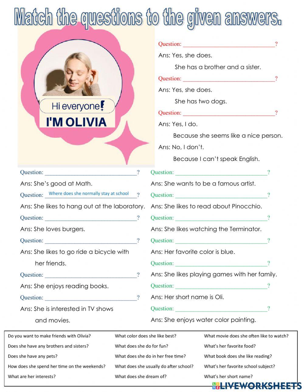 Self-Introduction (Olivia)