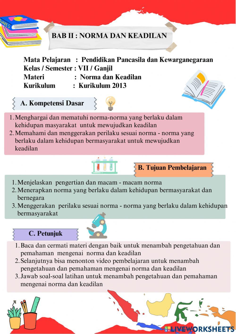 E-LKPD  Kelas 7 Bab II: Norma dan Keadilan