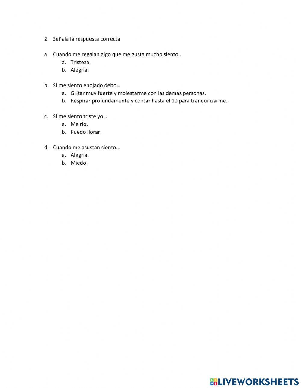 Evaluación adaptada sobre emociones