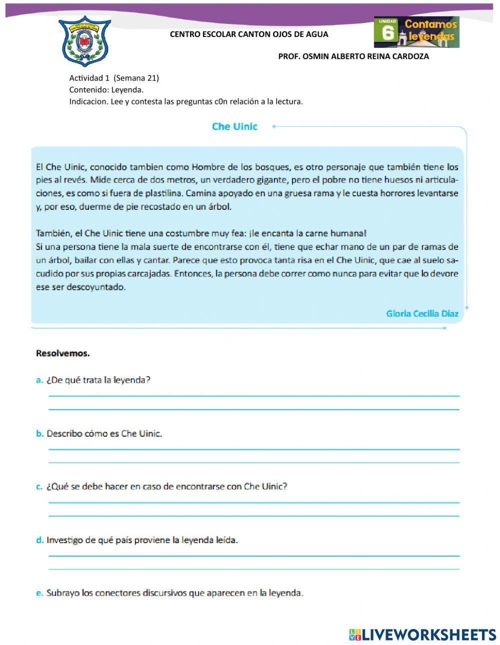 Estructura y caracteristicas de la leyenda
