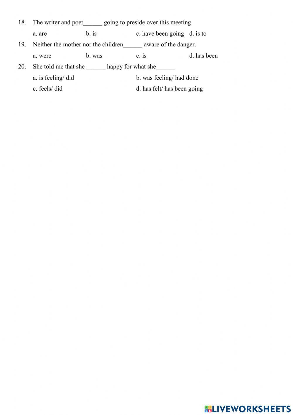 Subject Verb agreement