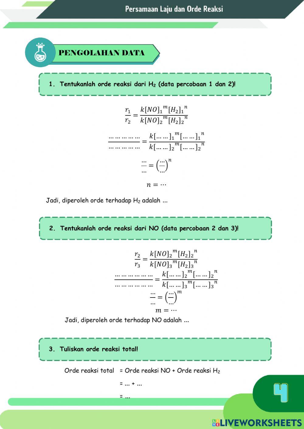 E-LKPD Persamaan Laju dan Orde Reaksi