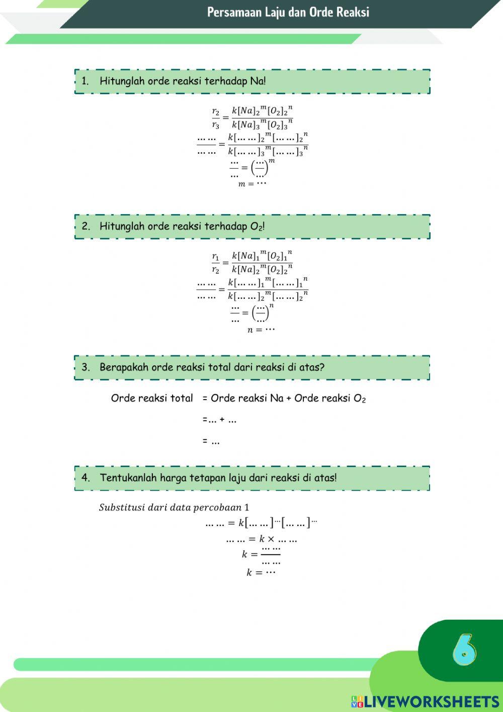 E-LKPD Persamaan Laju dan Orde Reaksi
