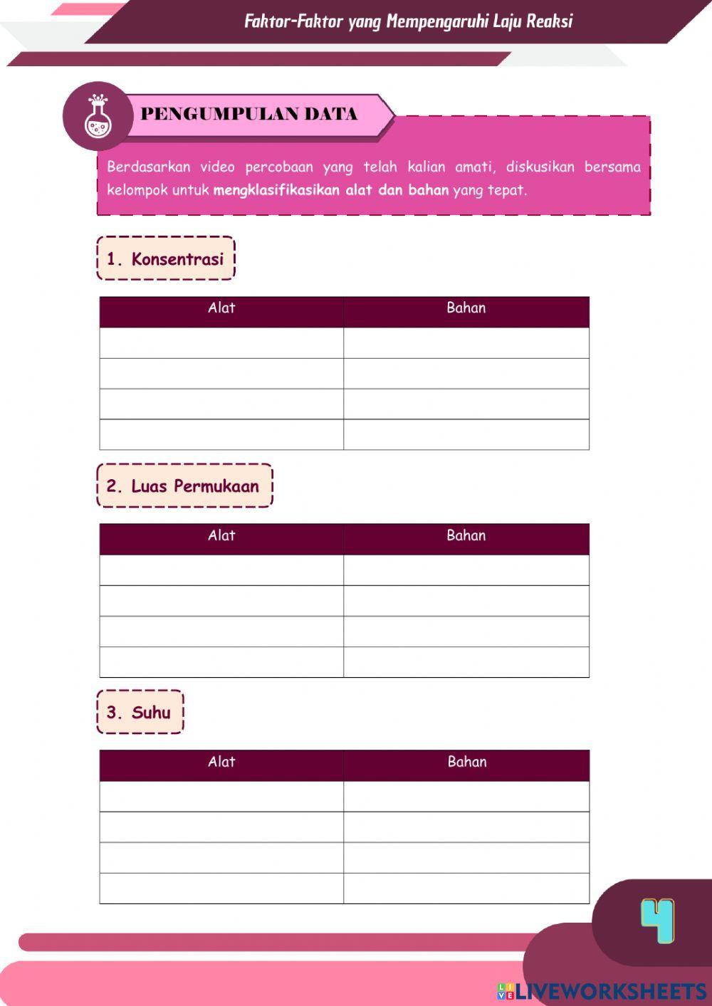 E-LKPD Faktor yang Mempengaruhi Laju Reaksi
