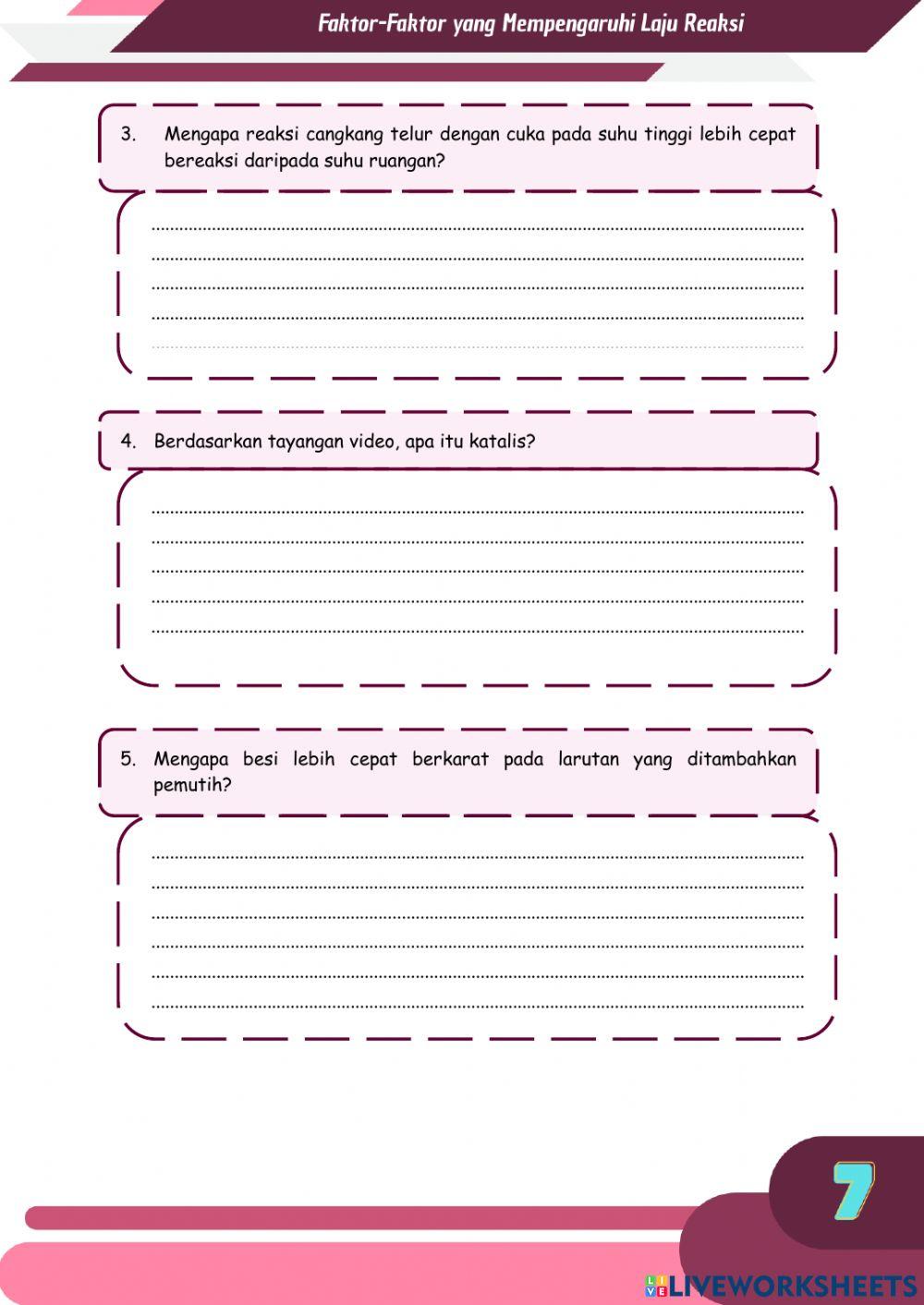 E-LKPD Faktor yang Mempengaruhi Laju Reaksi