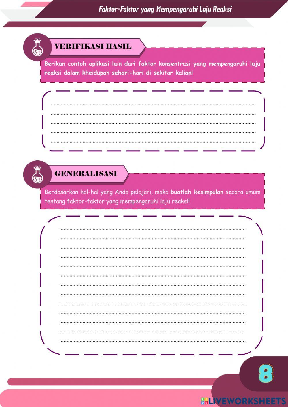 E-LKPD Faktor yang Mempengaruhi Laju Reaksi