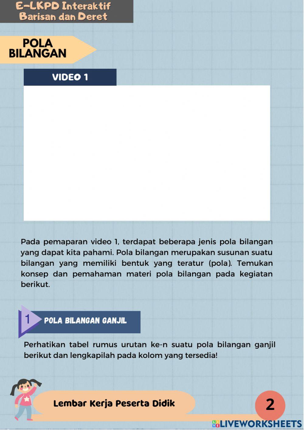 E-lkpd interaktif barisan dan deret