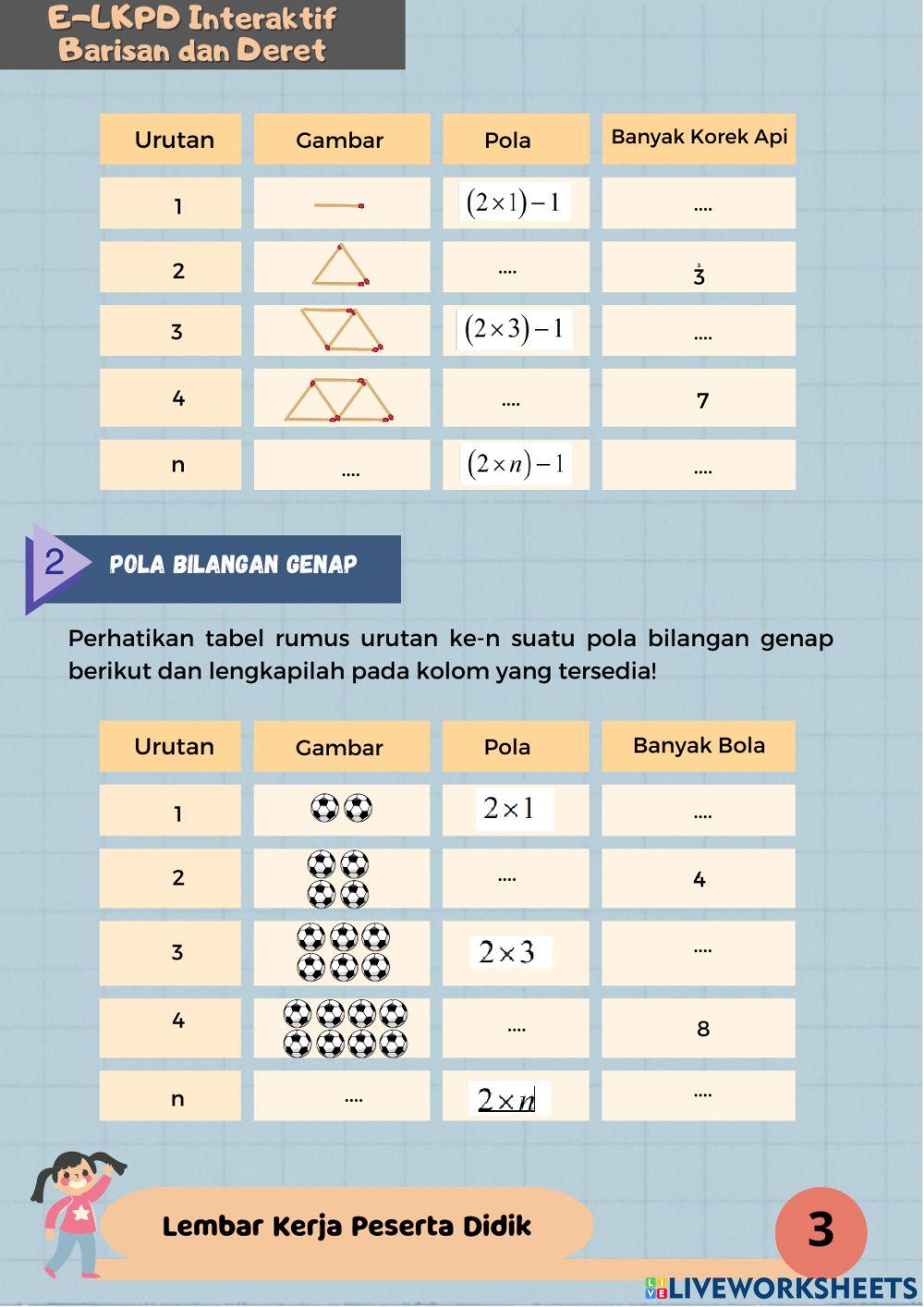 E-lkpd interaktif barisan dan deret