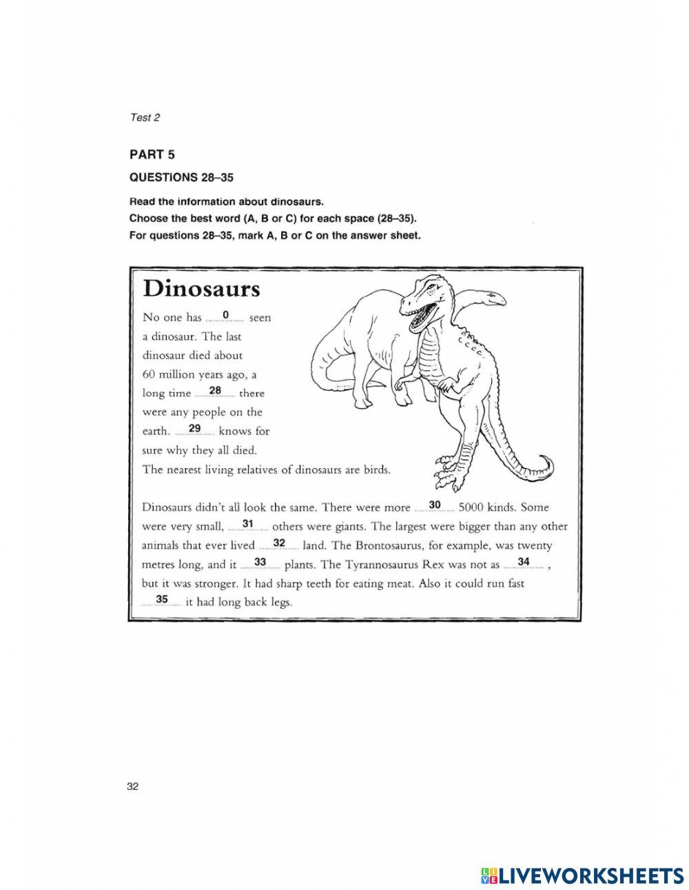 KET 1 Test 2 Reading