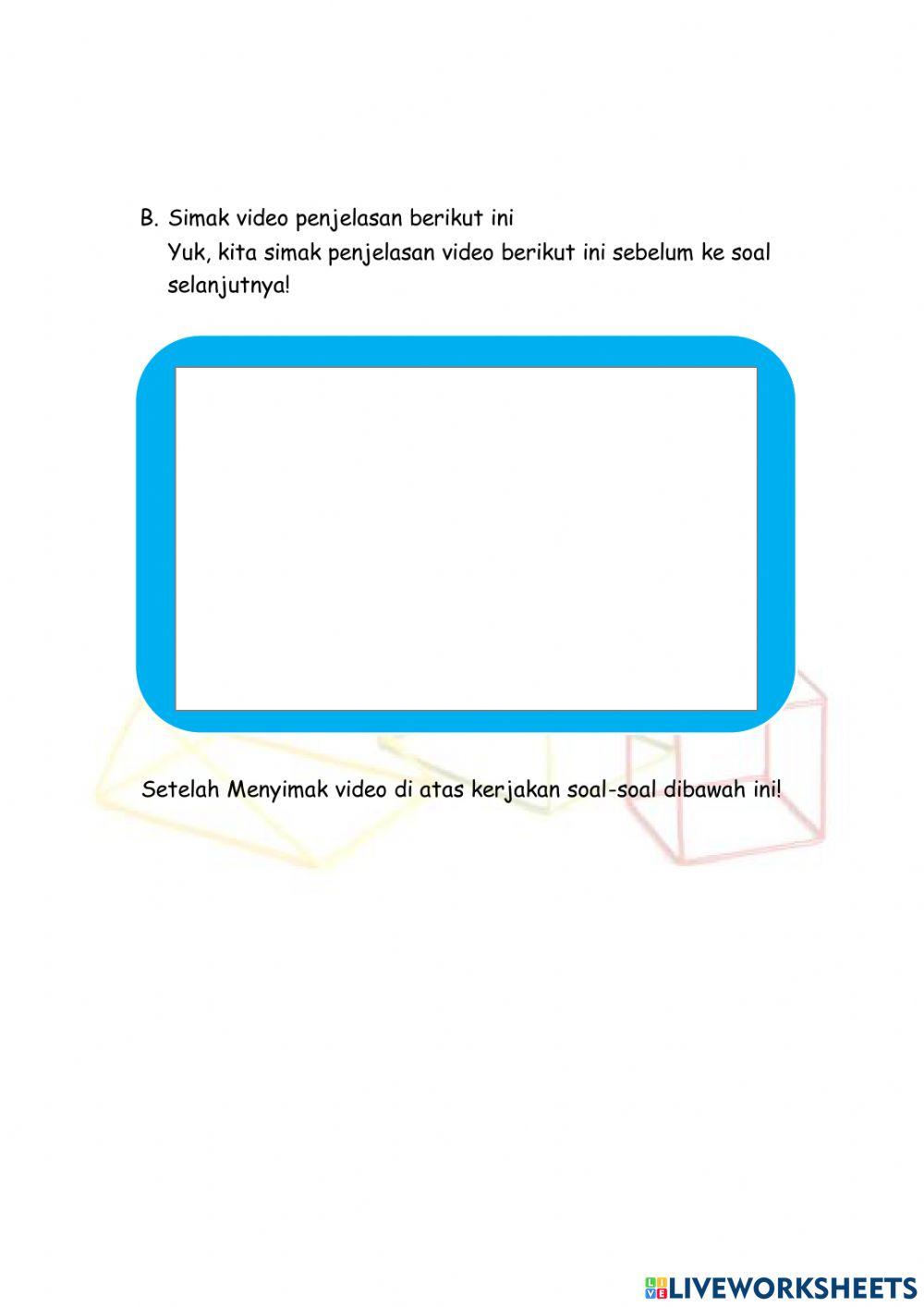 E-LKPD Bangun Ruang Sisi Datar Balok dan Kubus