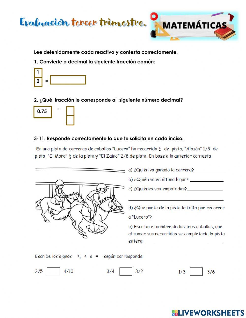 Evaluación trimestral