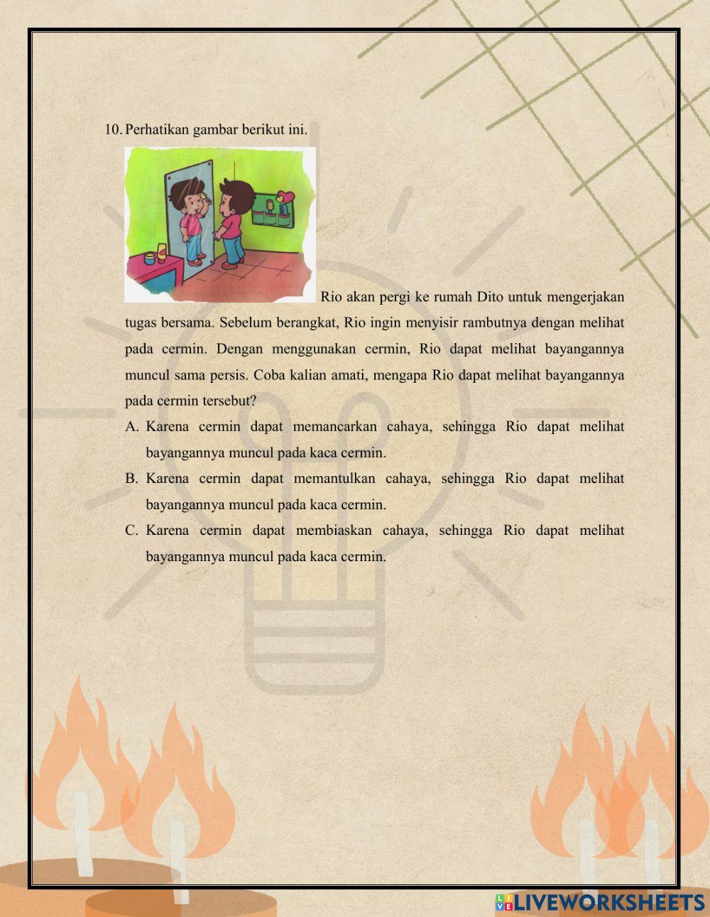 LKPD Topik A (Cahaya dan Sifatnya)