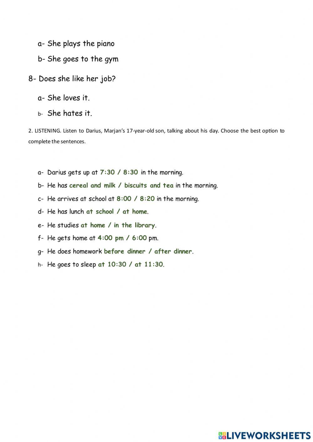 Reading and listening