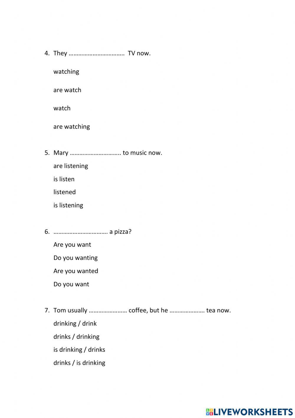 Pres cont vs pres simple