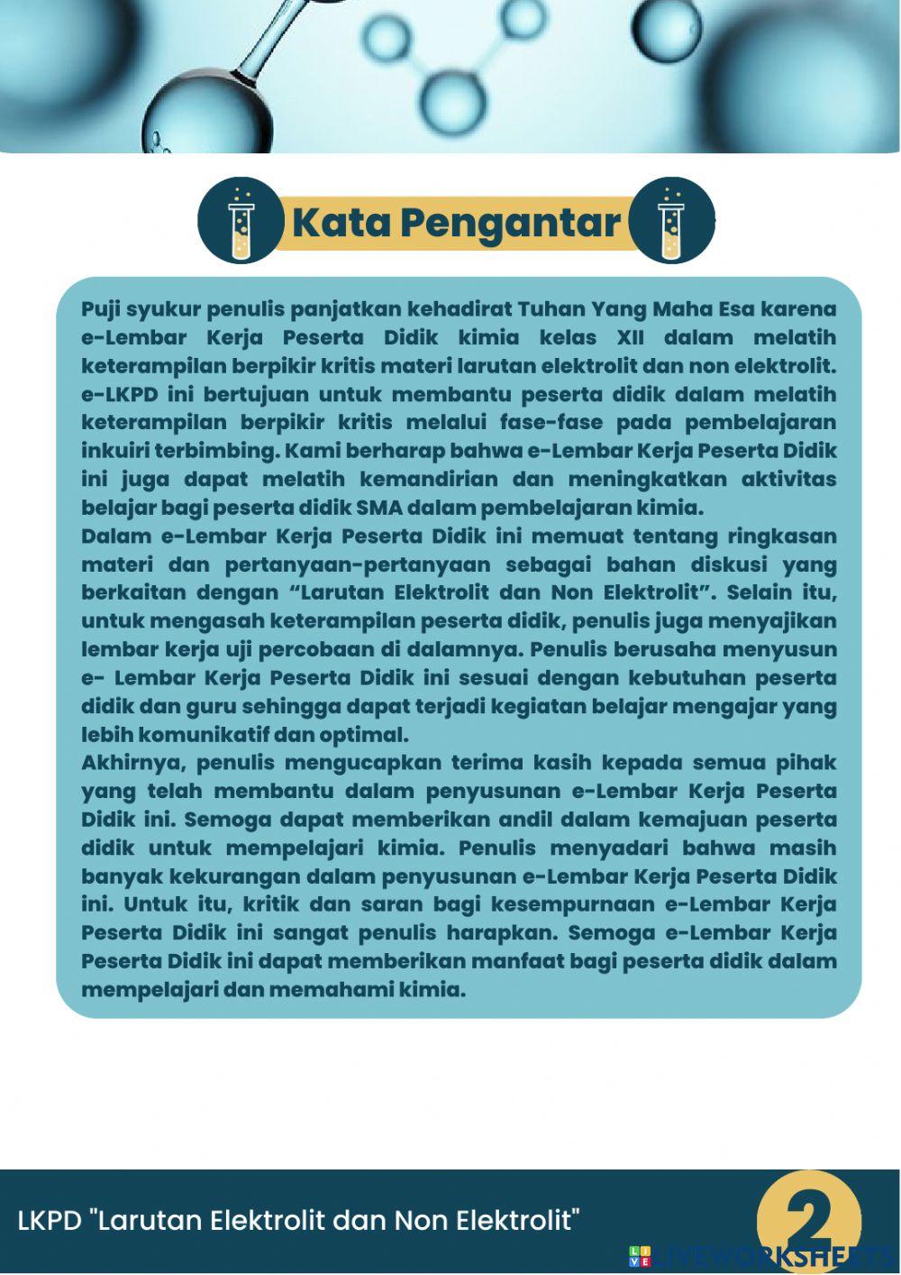 LKPD Elektrolit Non Elektrolit
