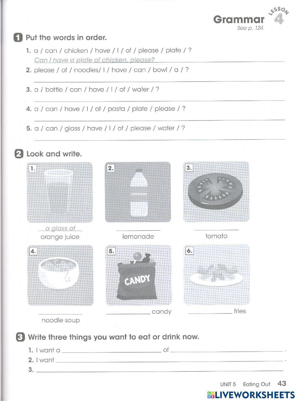 Look 3 - Unit 5: Eating out 