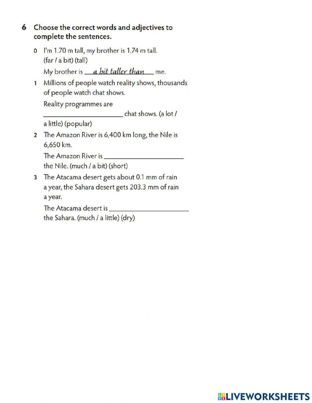 As ... as   a little a bit far much a lot