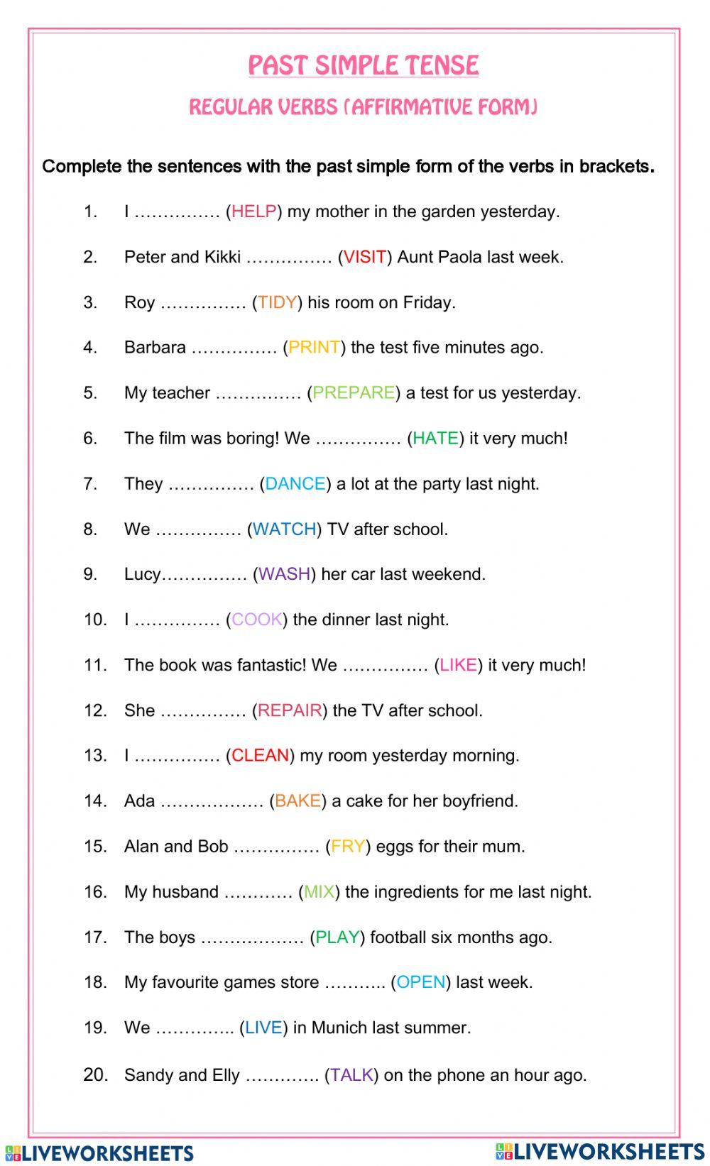 Simple past tense