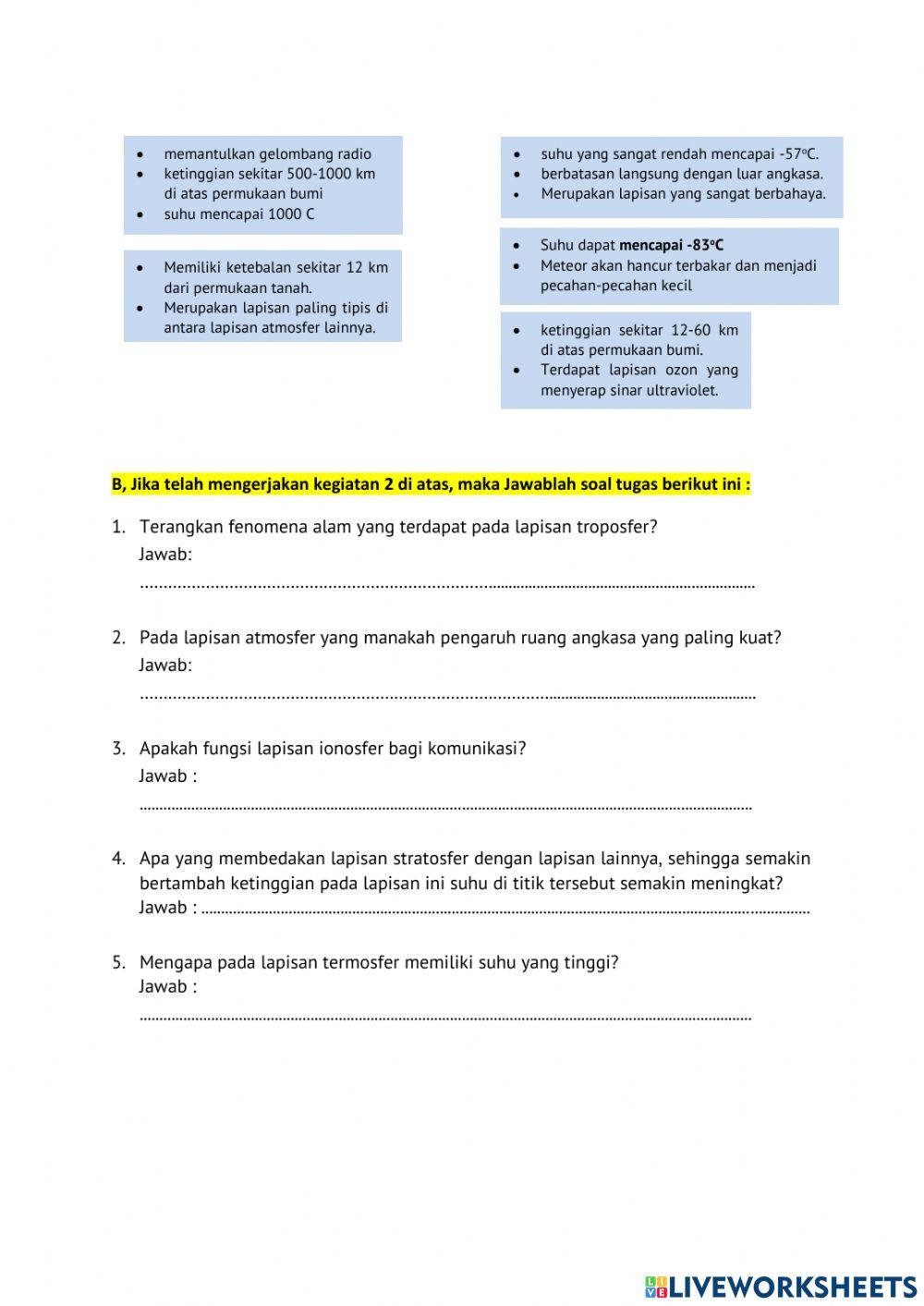 LEMBAR KEGIATAN 2 (ATMOSFER BUMI)