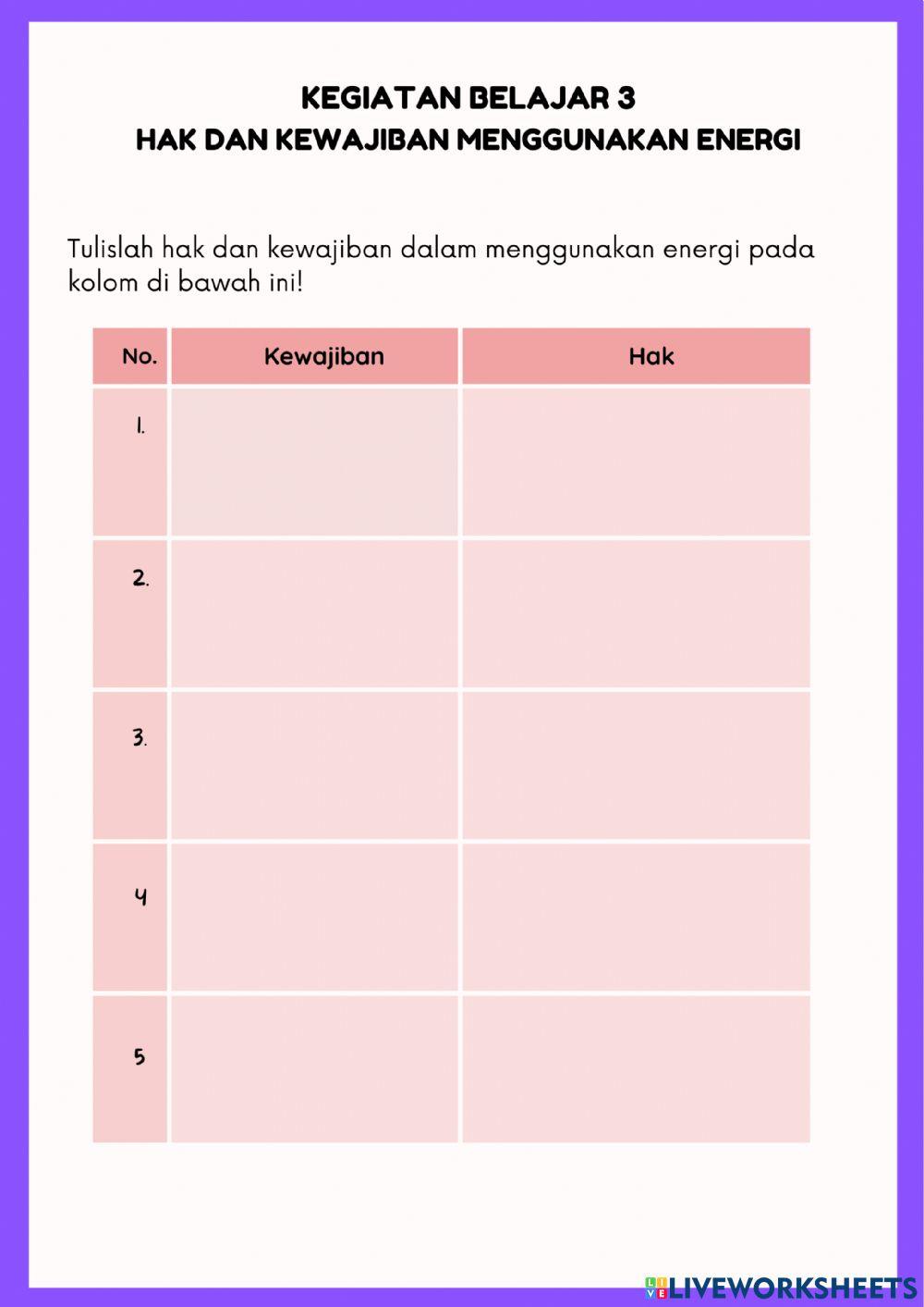 LKPD Energi dan Perubahannya