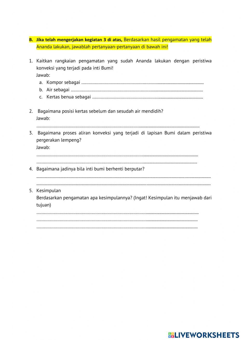 LEMBAR KEGIATAN 3 (LITOSFER BUMI)