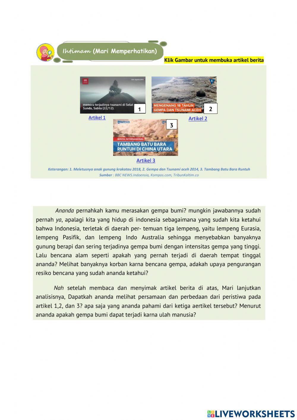 LEMBAR PERTANYAAN 4 (GEMPA BUMI)