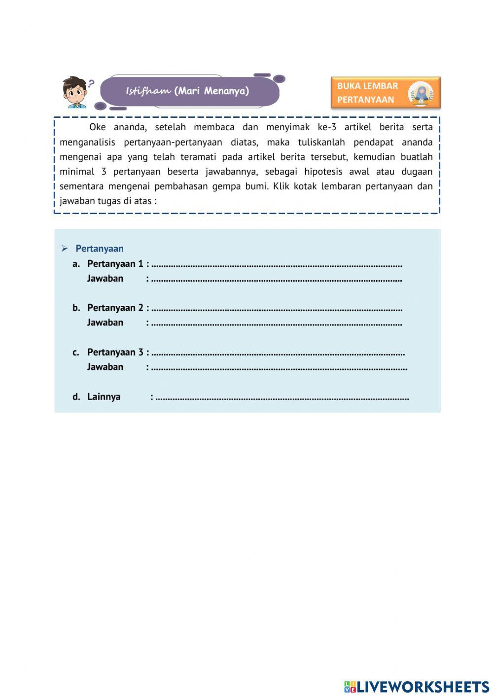 LEMBAR PERTANYAAN 4 (GEMPA BUMI)