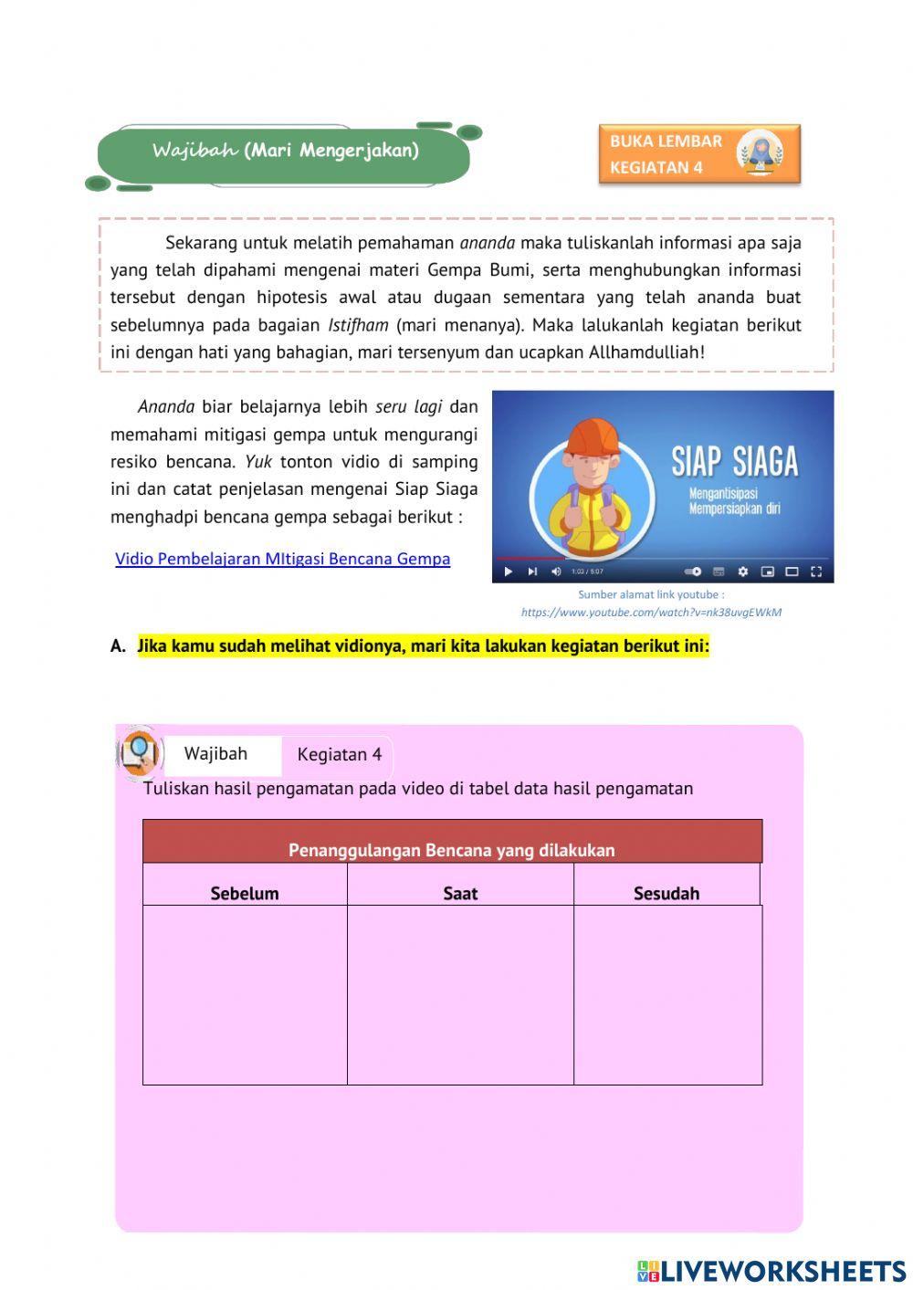 LEMBAR KEGIATAN 4 (GEMPA BUMI)