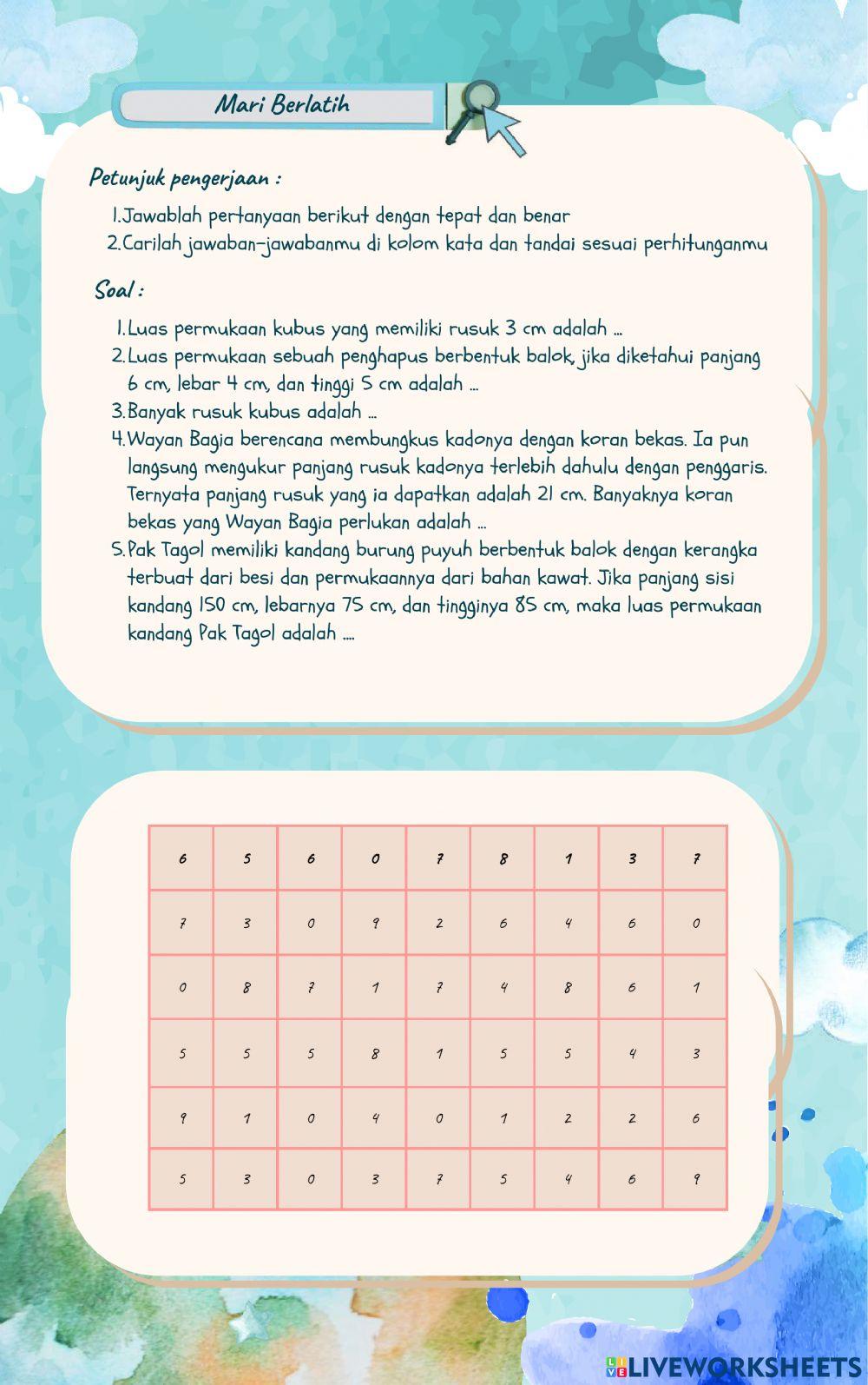 Bangun Ruang Sisi Datar Kubus dan Balok