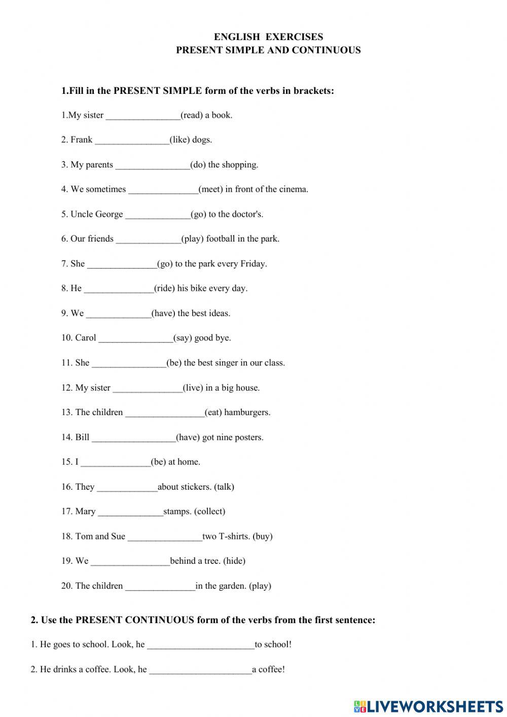 Present Simple and Present Continuous