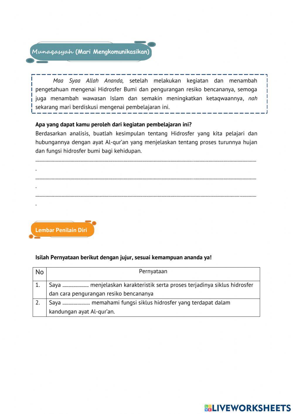 LEMBAR KEGIATAN 6 (HIDROSFER)