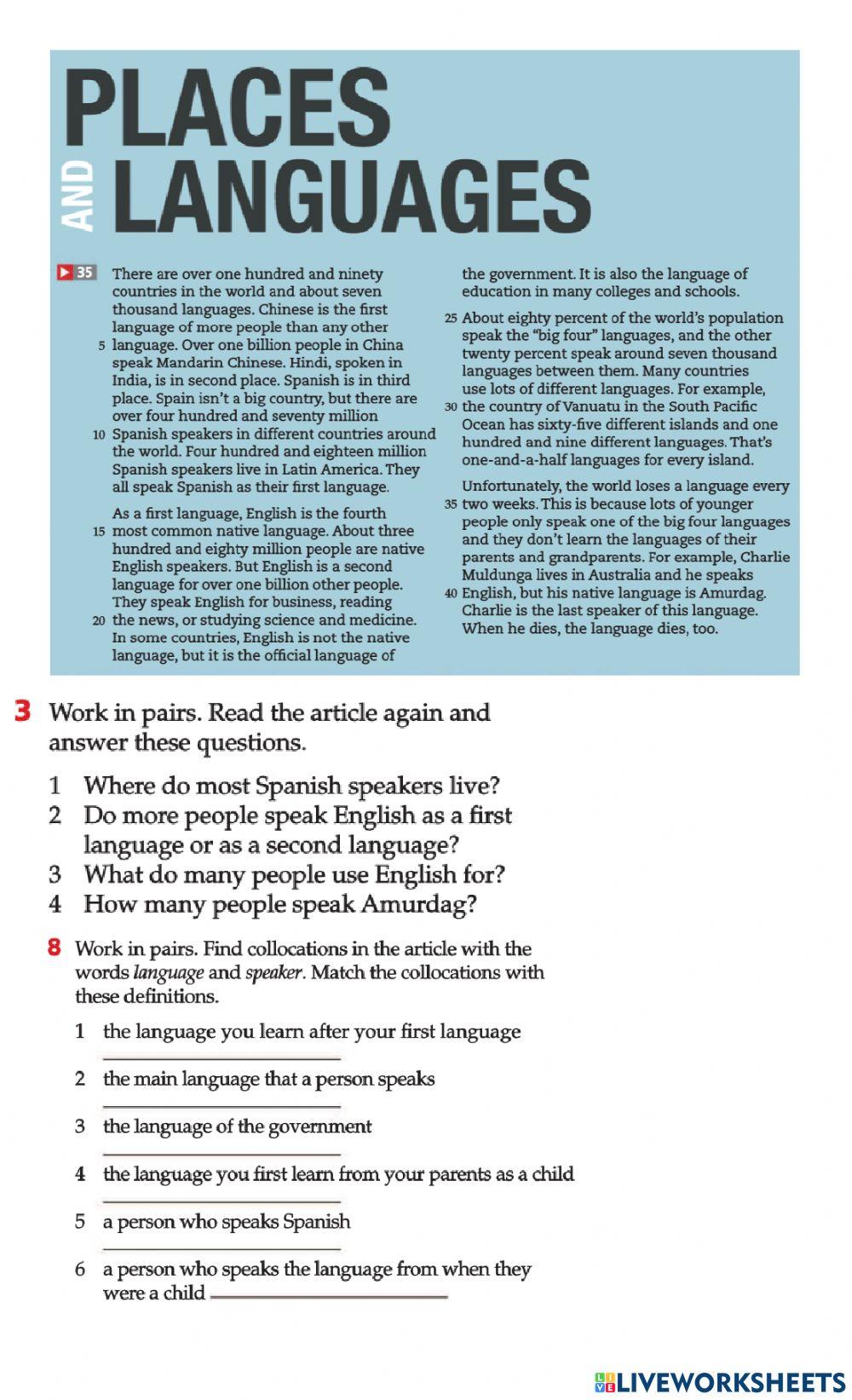 Reading comprehension